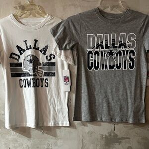 DALLAS Cowboys NFL Licensed for  Two Youth T-Shirt Bundle 1 white & 1 gray NWT